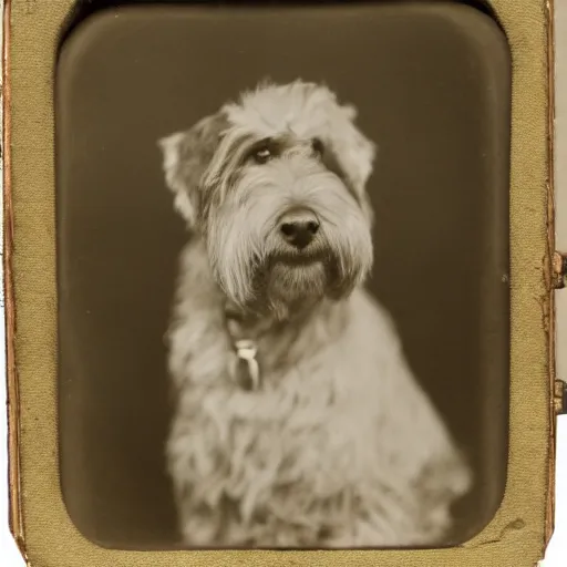 Image similar to Daguerreotype of a wheaten terrier