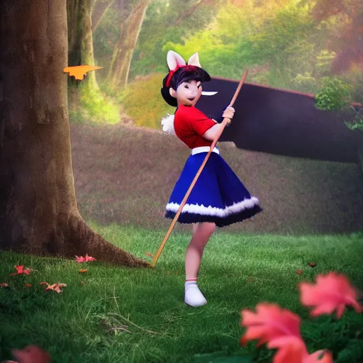 Prompt: kiki's delivery service real life photograph, 4k, high detail