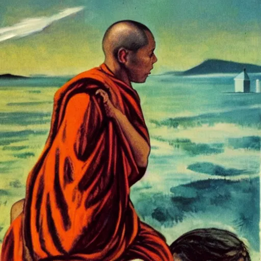 Image similar to the burning monk - malcom browne, 1 9 6 3