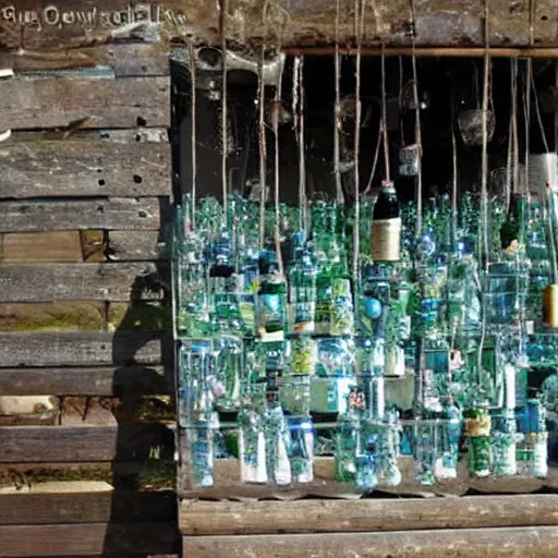 Image similar to house made of bottles