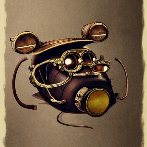 Image similar to a rat with steampunk googles, by Zeng Fanzhi