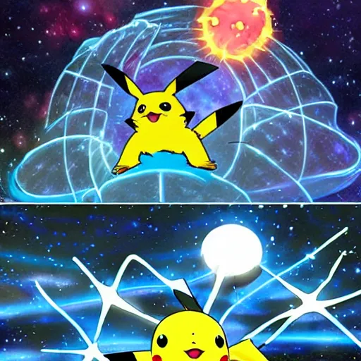 Prompt: pikachu getting radiation sickness from cosmic rays