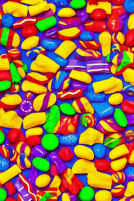 Image similar to lots of candy in the style of modern pop art