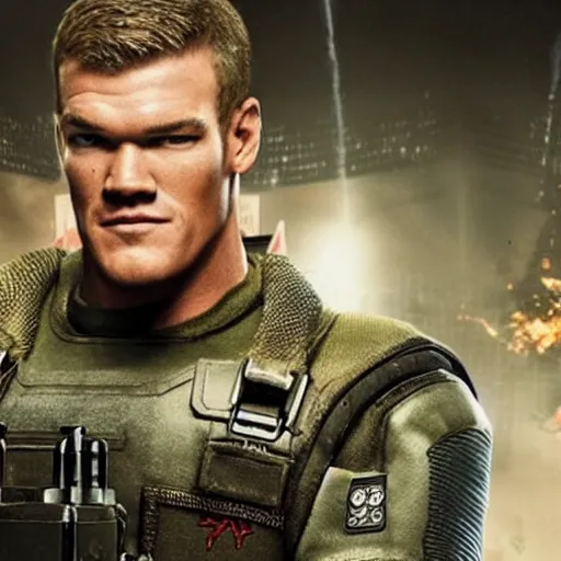 Image similar to alan ritchson playing bj blazkowicz in the live - action wolfenstein film