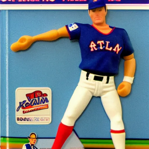 Prompt: “Nolan Ryan as a 1980s Kenner action figure”