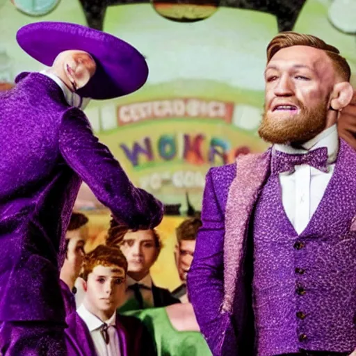 Prompt: conor mcgregor as willy wonka, movie still