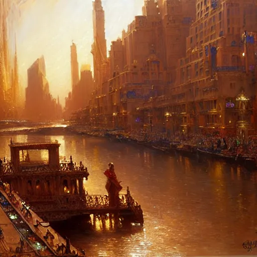 Image similar to babylon the city. highly detailed painting by gaston bussiere, craig mullins, j. c. leyendecker 8 k