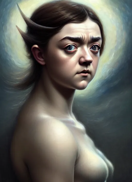 Prompt: maisie williams as an angel, aesthetic, fine art, intricate, elegant, highly detailed, realistic hair, centered, digital painting, art station, conceptual art, soft, sharp focus, illustration, artwork, artgerm, tomasz alen kopera, peter mohrbacher, donato giancola