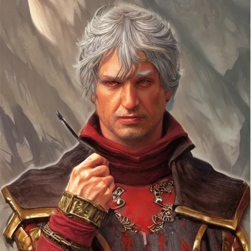 Image similar to Dante as a fantasy D&D character, portrait art by Donato Giancola and James Gurney, digital art, trending on artstation