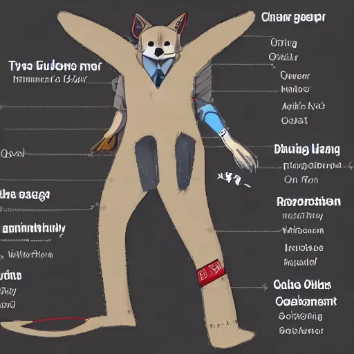 Image similar to A schematic for the ultimate fursuit