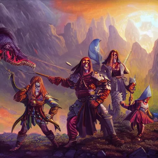Image similar to high fantasy 1 9 8 0's wargame airbrushed artwork - inspired octane render, a happy sitcom family with an evil demonic occult monster