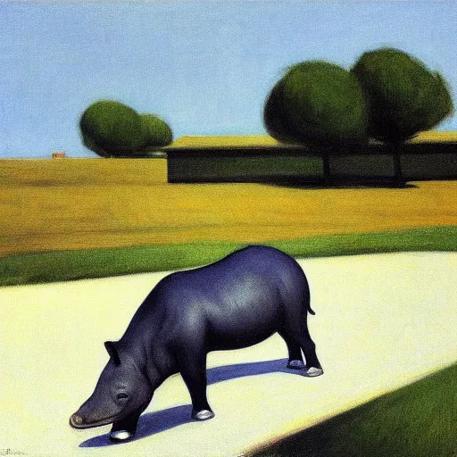 Prompt: Tapir by Edward hopper