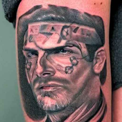 Image similar to a tattoo of ethan van sciver's face