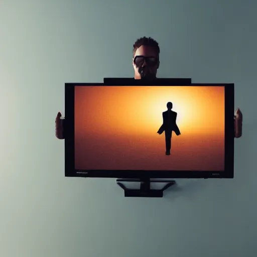 Image similar to a person with a tv instead of a head