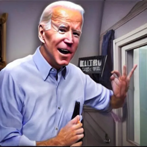 Image similar to joe biden as a monster in cronenberg movie, the thing, realistic, security camera footage