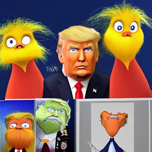 Prompt: Donald Trump as the Lorax