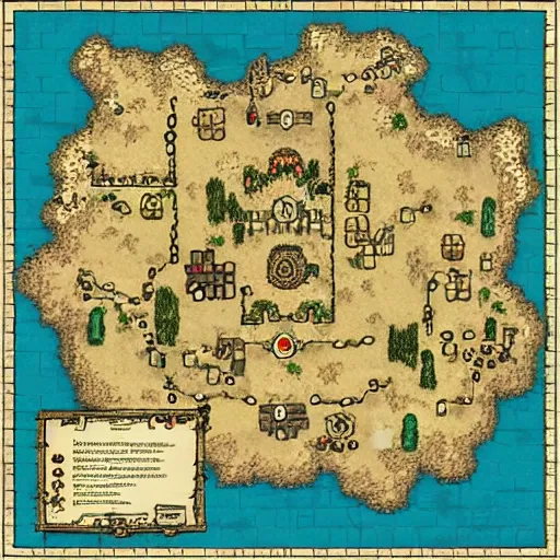 Prompt: osr ttrpg dungeon map