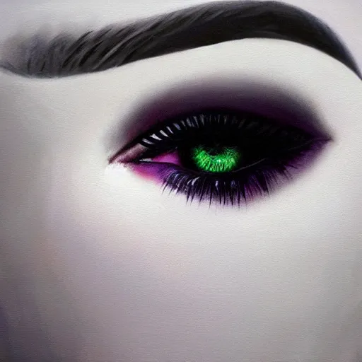 Prompt: a deep completely black shadow entity, deep purple eyes, completely dark, no color, with black magic powers, ultra realistic, 8 k, organic painting, trending on artstation