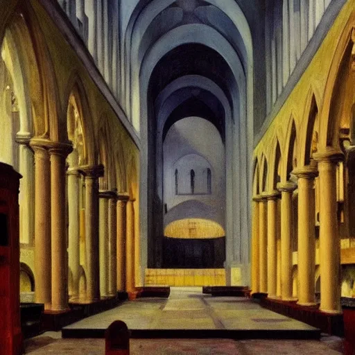 Prompt: a flooded cathedral, film still by edward hopper, by Bosch, by klimt, art noveau, highly detailed, strong lights, liminal, eerie, Bright pastel colors