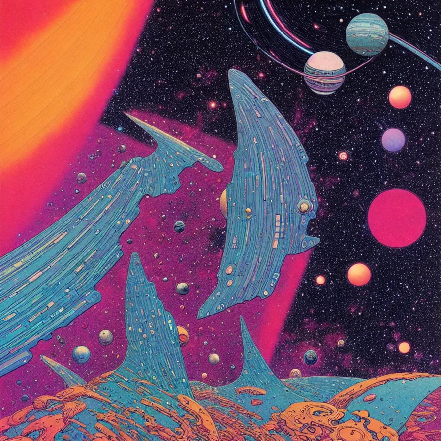 Prompt: ( ( ( ( beautiful edge of the galaxy ) ) ) ) by mœbius!!!!!!!!!!!!!!!!!!!!!!!!!!!, overdetailed art, colorful, artistic record jacket design