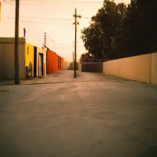 Prompt: In the back streets Like you told me In the warm summer heat Bring your heartbeat And your ketamine And the smell of chlorine. Kodak Portra 400, golden hour, film grain, diffusion.