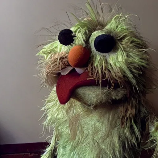 Image similar to disheveled, worn, torn muppet