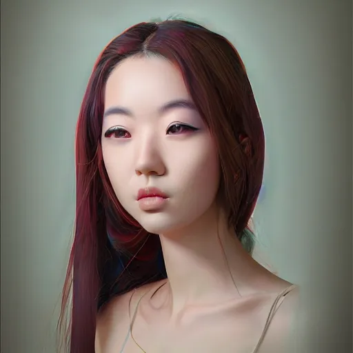 Prompt: realistic portrait of yasuho hiros, featured on artstation, matte painting, in focus