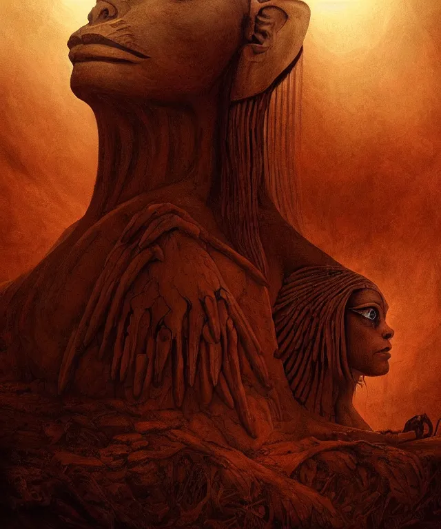 Image similar to epic professional digital art the sphinx, horrific yet beautiful vibe, evocative, atmospheric lighting, painted, intricate, highly detailed, by leesha hannigan, wayne haag, reyna rochin, ignacio fernandez rios, mark ryden, iris van herpen, artstation, cgsociety, stunning, gorgeous, sharp focus, cinematic, masterpiece