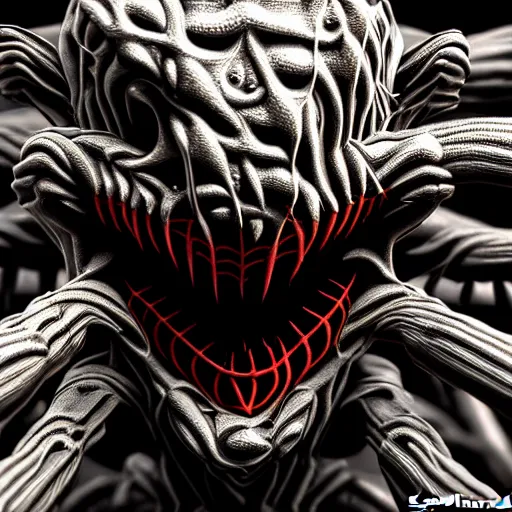 Image similar to fractal spider joker by giger, unreal engine render, by sylvain sarrailh