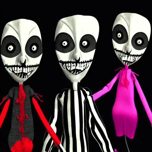 Image similar to scary puppet, 4 k, in the style of tim burton