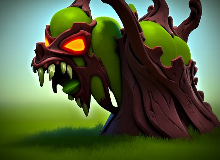 Image similar to festeroot treant head, stylized stl, 3 d render, activision blizzard style, hearthstone style, darksiders art style