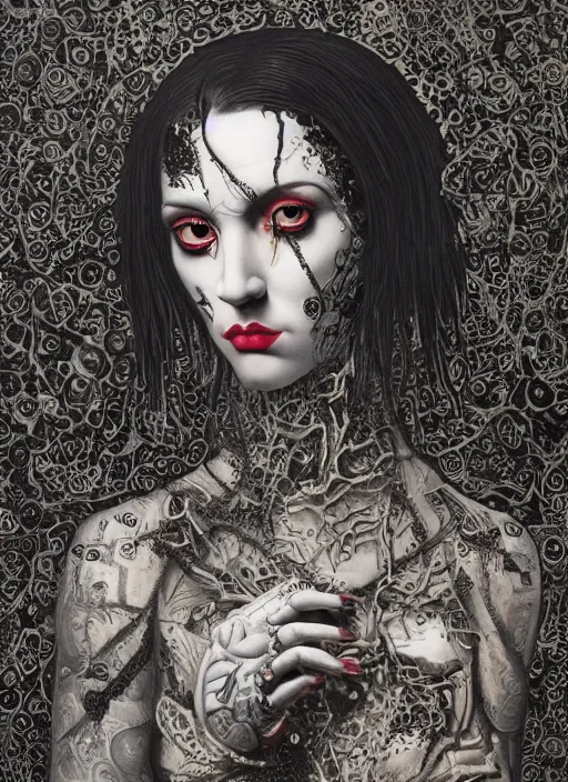Prompt: Goth goddess painting by Dan Hillier, trending on artstation, artstationHD, artstationHQ, 4k, 8k