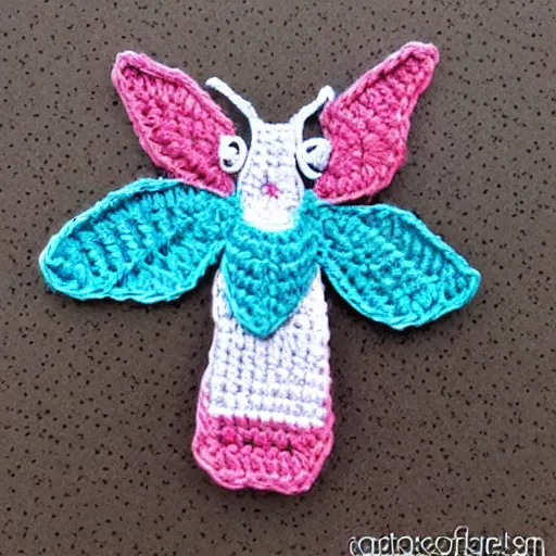 Image similar to a cute crochet hummingbird