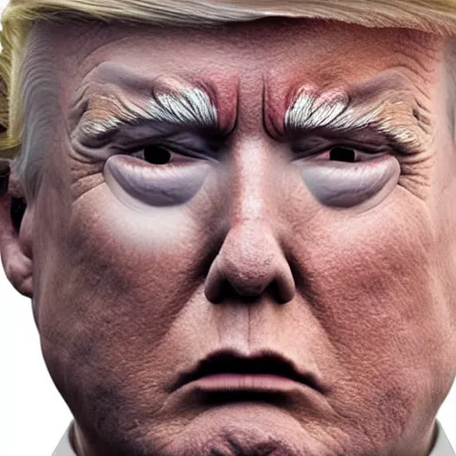 Prompt: ultra realistic robot donald trump crying