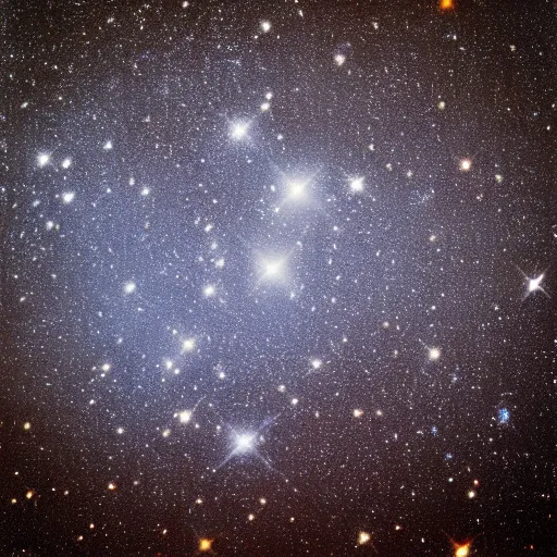 Image similar to dark space full of stars, Hubble photograph