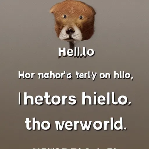 Prompt: text that says Hello World