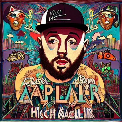 Prompt: an album by rapper mac miller, high detail