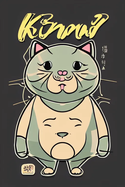 Image similar to Cat that is a sumo wrestler, sticker, colorful, illustration, highly detailed, simple, smooth and clean vector curves, no jagged lines, vector art, smooth