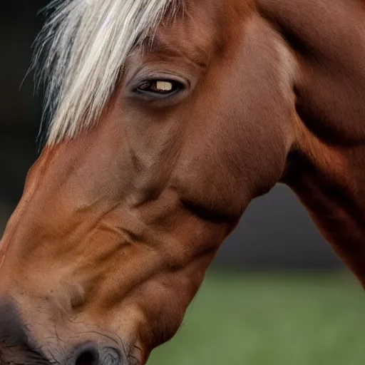 Prompt: photo of a sad horse wailing and sobbing