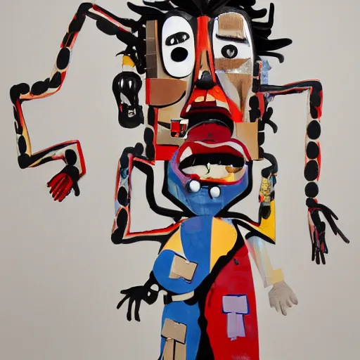 Image similar to crazy man, designed by george condo