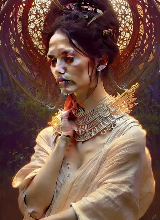 Prompt: : obatala fantasy, fantasy magic, , intricate, sharp focus, illustration, highly detailed, digital painting, concept art, matte, art by WLOP and Artgerm and Greg Rutkowski and Alphonse Mucha, masterpiece