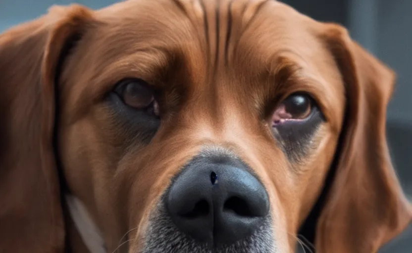 Prompt: movie still of a dog, detailed face, cinematic lighting, 8 k