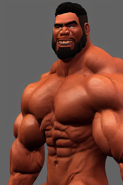 Prompt: portrait of hulking herculean bodybuilder muscular musclebound bodybuilder wookie, second life avatar, the sims 4