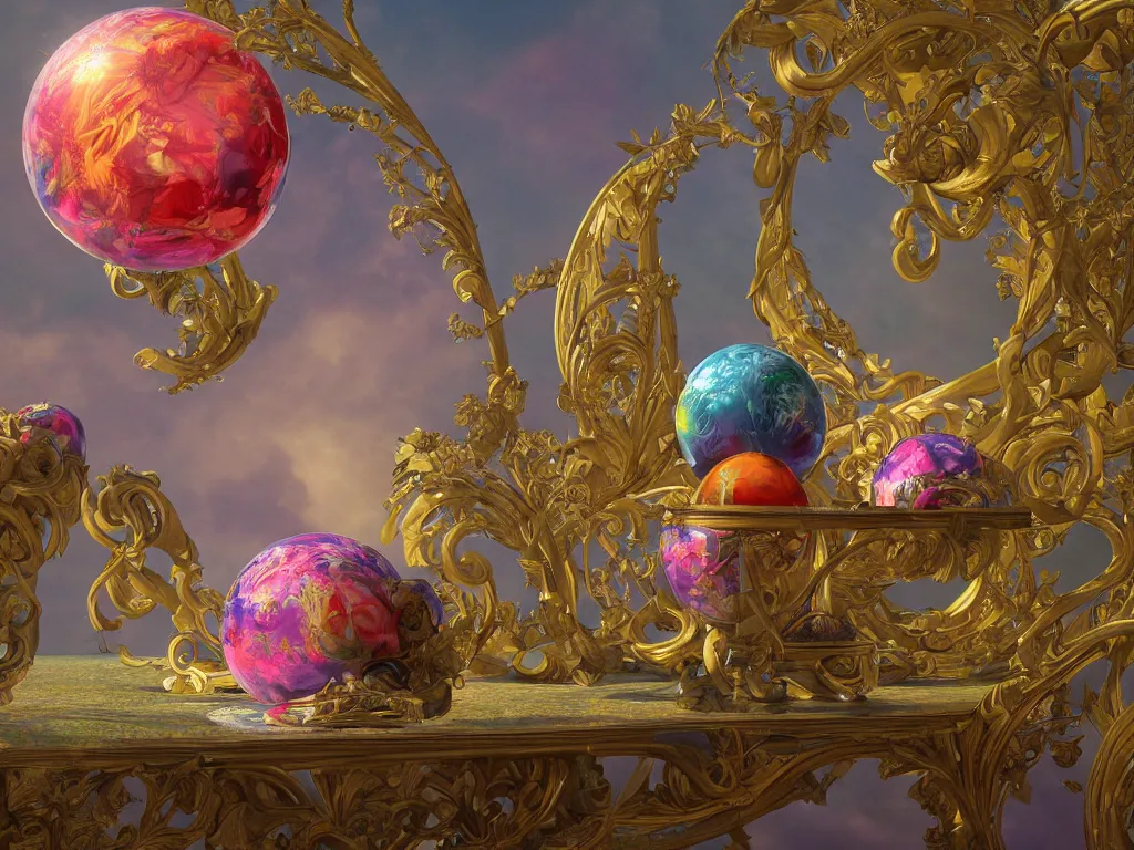 Prompt: 3d render, Sunlight Study, The orb of truth by Jan Davidsz de Heem and ((((Lisa Frank)))), Art Nouveau, 8k, extreme detail, sharp focus, octane render