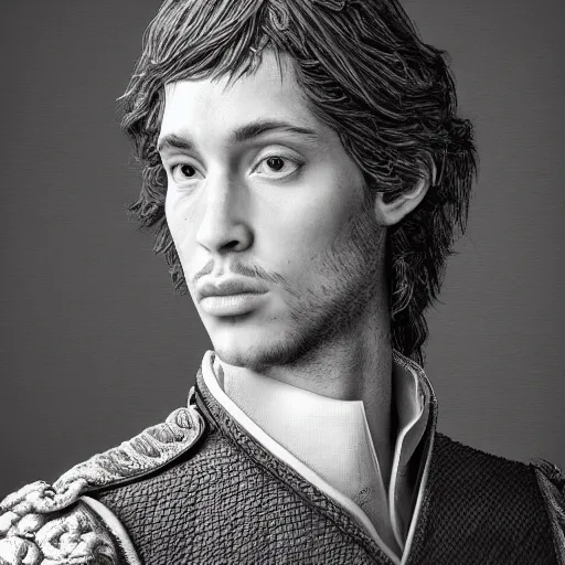 Image similar to photorealistic photograph of a prince by adam schultz, highly detailed, detailed, realism, photorealistic, photorealism, real, portrait, intricate, 8 k