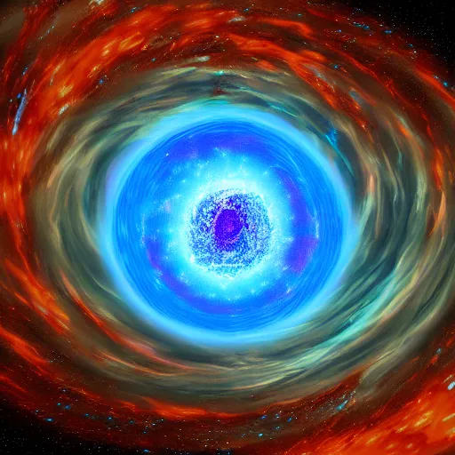 Image similar to gravitational galactic maelstrom, blue fire, vray, highly detailed