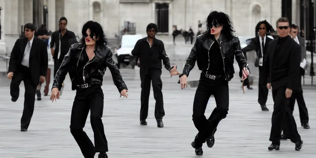 Image similar to michael jackson 2 0 0 9 wearing shades, alone, this is it style, photo real, pores, motion blur, spotted with body guards in london, by himself, real life, spotted, ultra realistic face, accurate, 4 k, movie still, uhd, sharp, detailed, cinematic, render, modern