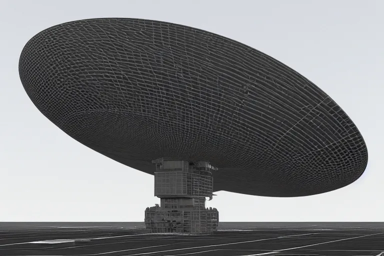 Prompt: A very detailed sci fi blender 3d model of A huge radar,by john berkey, trending on artstation