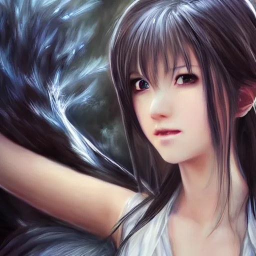 Image similar to beautiful rinoa by wang ling wlop,