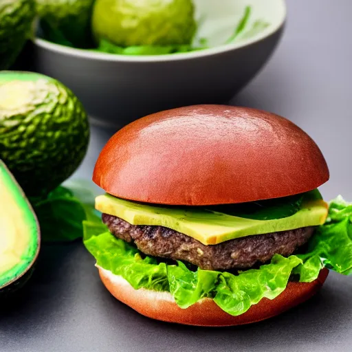 Image similar to a hamburger with 2 kilograms of avocado